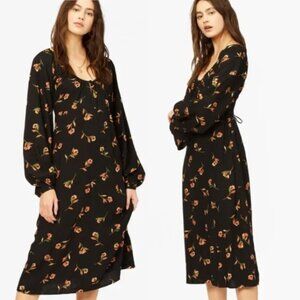 Billabong Sweet To Me Floral Midi Dress in Black Medium
